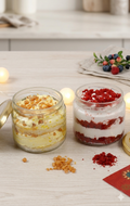 Butterscotch & Red velvet Jar cake
